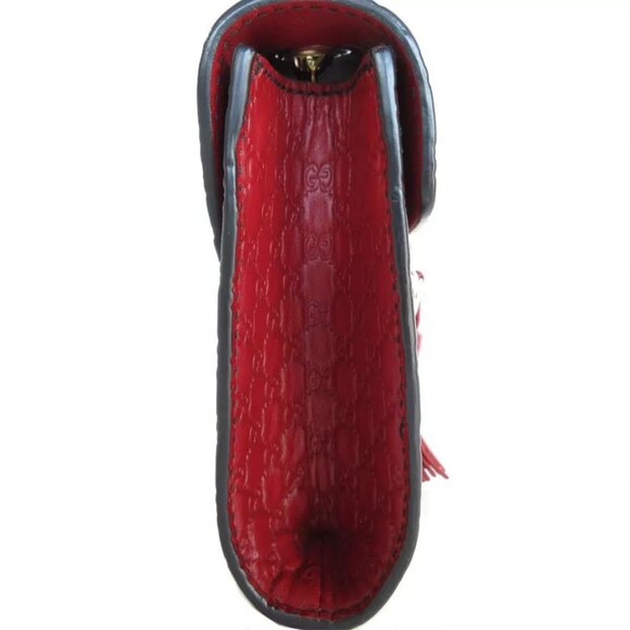 Auth GUCCI Micro Guccissima Crossbody Shoulder Bag Bordeaux leather - Picture 8 of 14